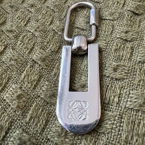 Loewe silver tone Anagram keychain
